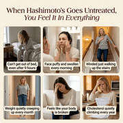 Woman experiencing fatigue and other daily symptoms associated with Hashimoto's thyroid disease